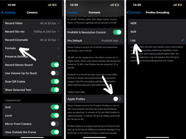 Best practices with Apple ProRes Log