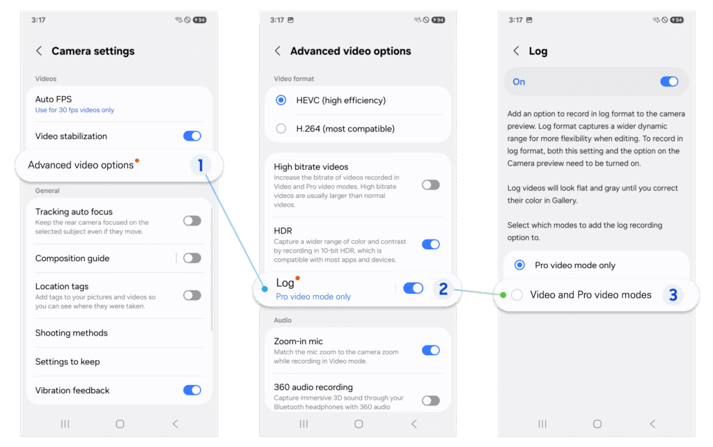 How to edit log video in Samsung